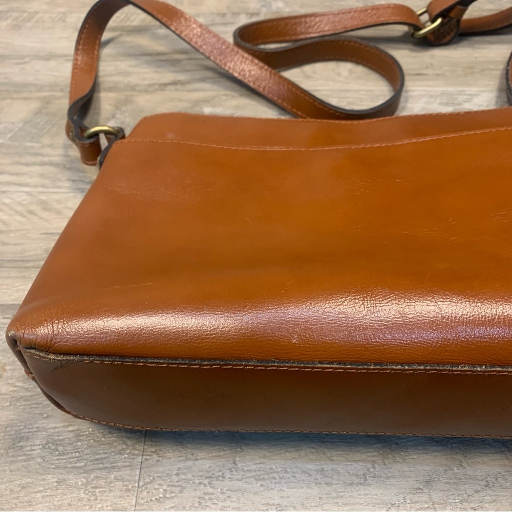 Patricia Nash Avellino Cognac Leather Saddle Satchel Tan Crossbody Bag - Picture 15 of 16